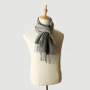 Unisex Two-Colours Plain Wool Skinny Scarf  for Keeping Warm